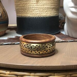 Wood and Gold Decorative Bowl
